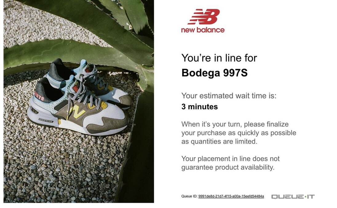 New Balance sneaker drop queue page